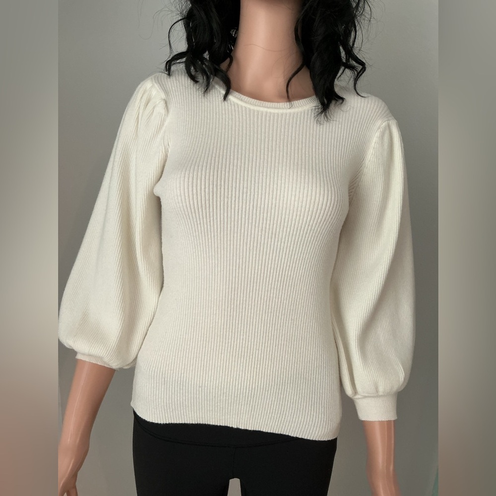 RD Style Cream Ribbed Knit Top - Picture 2 of 11